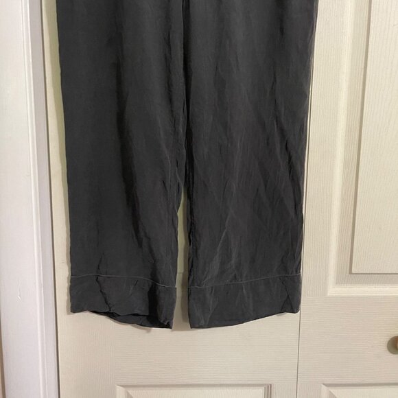 Equipment Femme Womens Gray 100% Silk Landon Drawstring Cropped Pants Medium - Picture 7 of 10